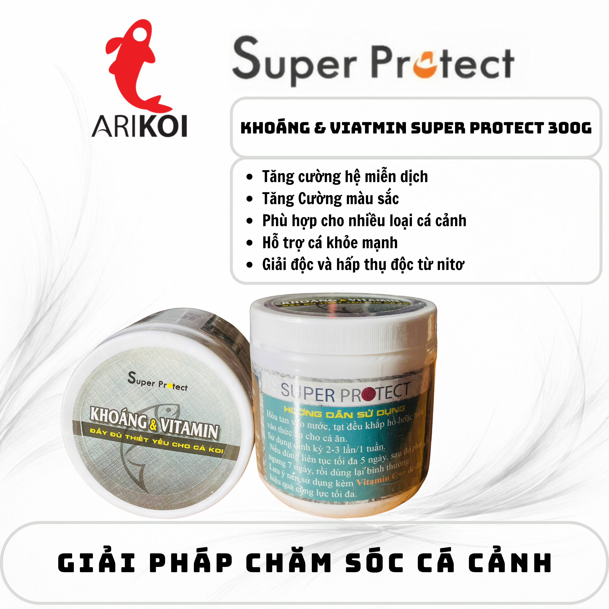 Khoáng và vitamin cho cá Koi tăng sức đề kháng hủ 300gr